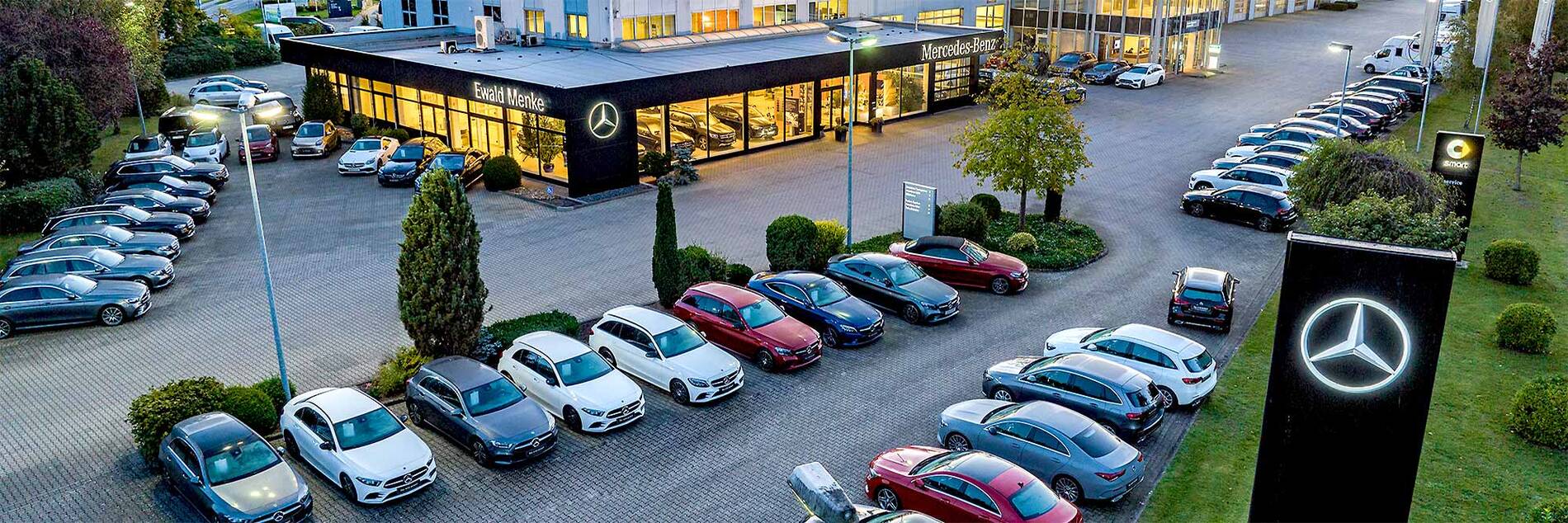 Drohnenansicht Autohaus Ewald Menke in Lohne